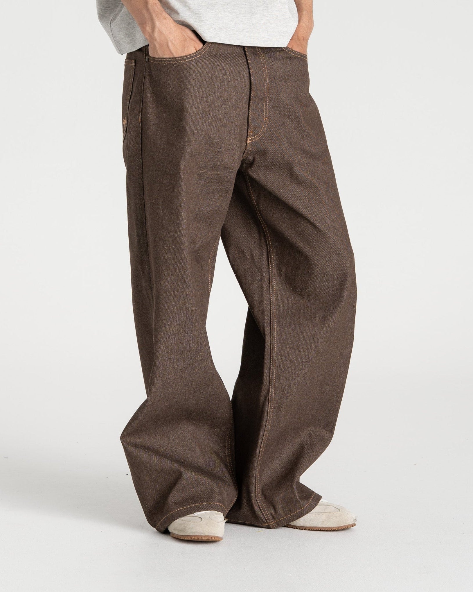 Raw Selvedge Denim Jeans brown